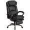 Emma and Oliver High Back Leather Executive Reclining Swivel Office Chair with Outer Lumbar Cushion and Arms